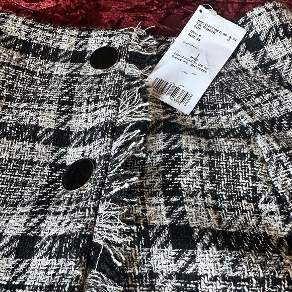 Mango black and white tweed mini skirt - Picture 3 of 4